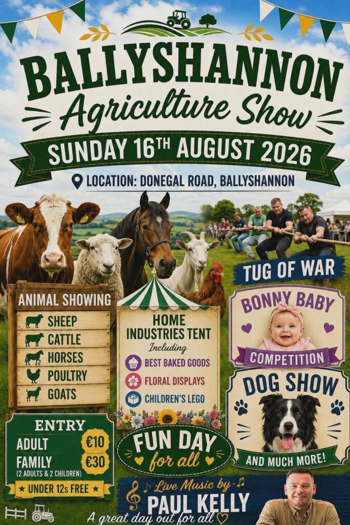 Ballyshannon Agriculture Show on Sunday 16th August!